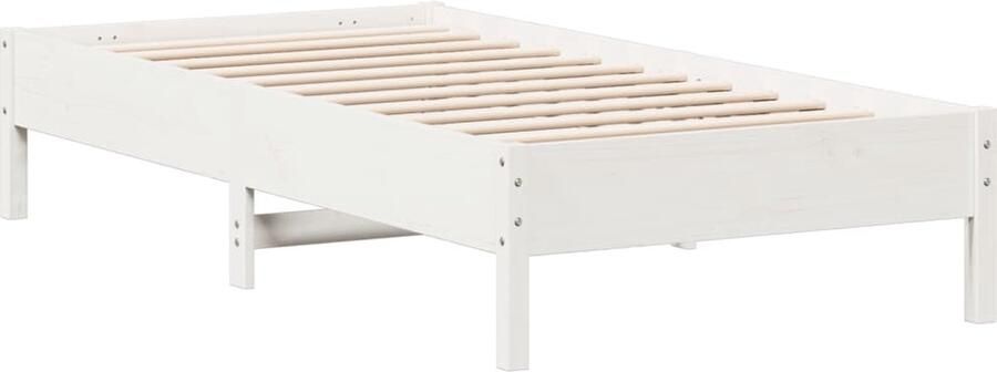 VidaXL Bedframe zonder matras massief grenenhout wit 90x190 cm