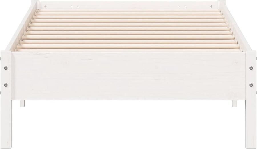 VidaXL Bedframe zonder matras massief grenenhout wit 90x200 cm - Foto 2