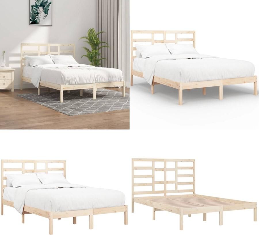 VidaXL Bedframe zonder matras massief hout 120x200 cm Bedframe Bedframes Bed Bedbodem