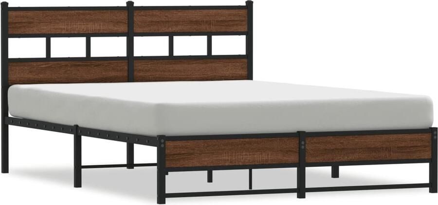 VidaXL Bedframe zonder matras bewerkt hout bruin eikenkleur 150x200 cm - Foto 3