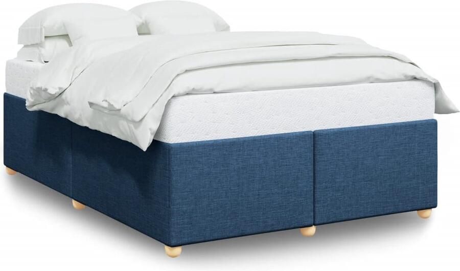 VidaXL Bedframe zonder matras stof blauw 140x200 cm - Foto 4