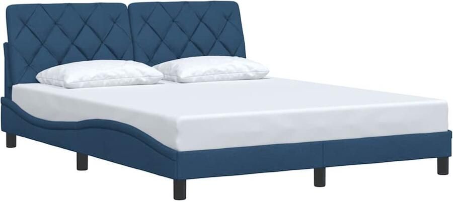 VidaXL Bedframe zonder matras stof blauw 160x200 cm