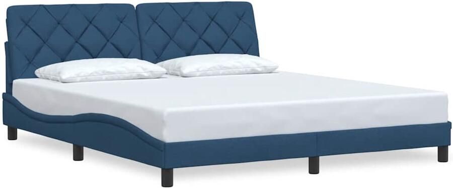 VidaXL Bedframe zonder matras stof blauw 180x200 cm