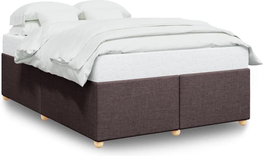 VidaXL Bedframe zonder matras stof donkerbruin 140x190 cm - Foto 3