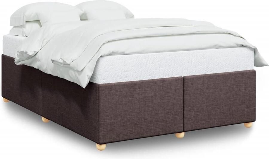 VidaXL Bedframe zonder matras stof donkerbruin 160x200 cm - Foto 6
