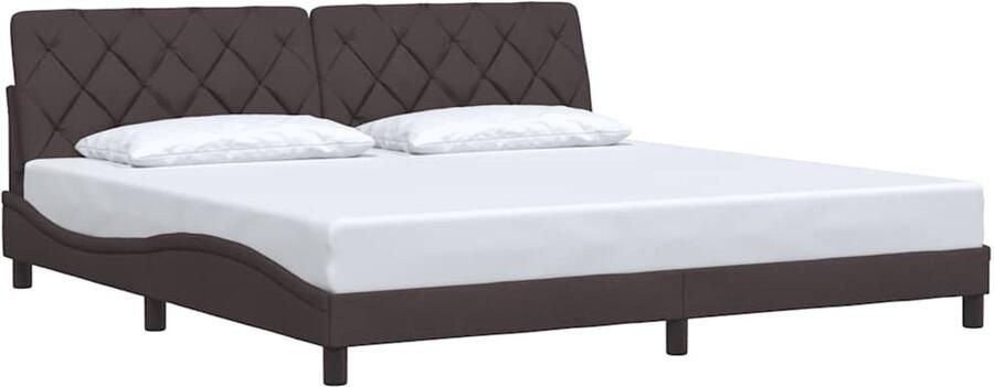 VidaXL Bedframe zonder matras stof donkerbruin 200x200 cm