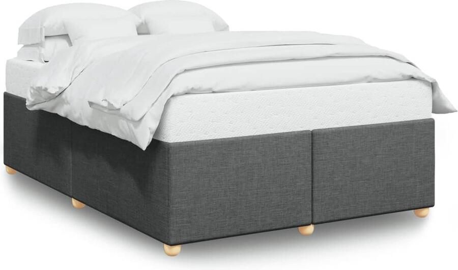 VidaXL Bedframe zonder matras stof donkergrijs 140x200 cm - Foto 2