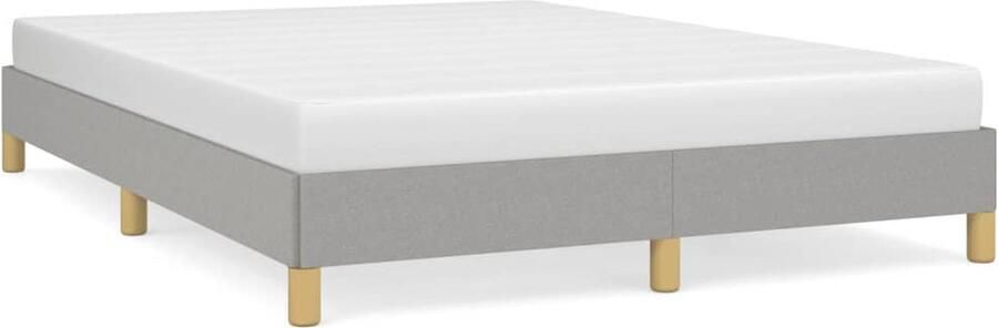 VidaXL Bedframe Stof Lichtgrijs 140x190 cm Slaapkamer Meubels Bed Frame Licht Grijs Bed Tweepersoons Bed Houten Bed Frame Stoffen Bed Frame Multipex Lattenbodem - Foto 2