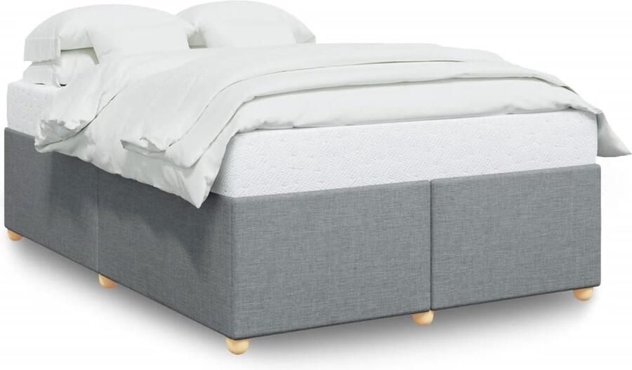VidaXL Bedframe zonder matras stof lichtgrijs 140x190 cm - Foto 3