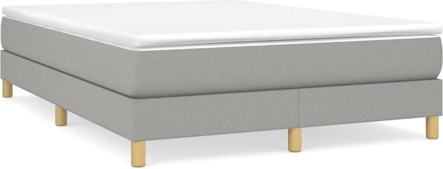 VidaXL Bedframe zonder matras stof lichtgrijs 140x200 cm Bedframe Bed Slaapmeubel - Foto 2