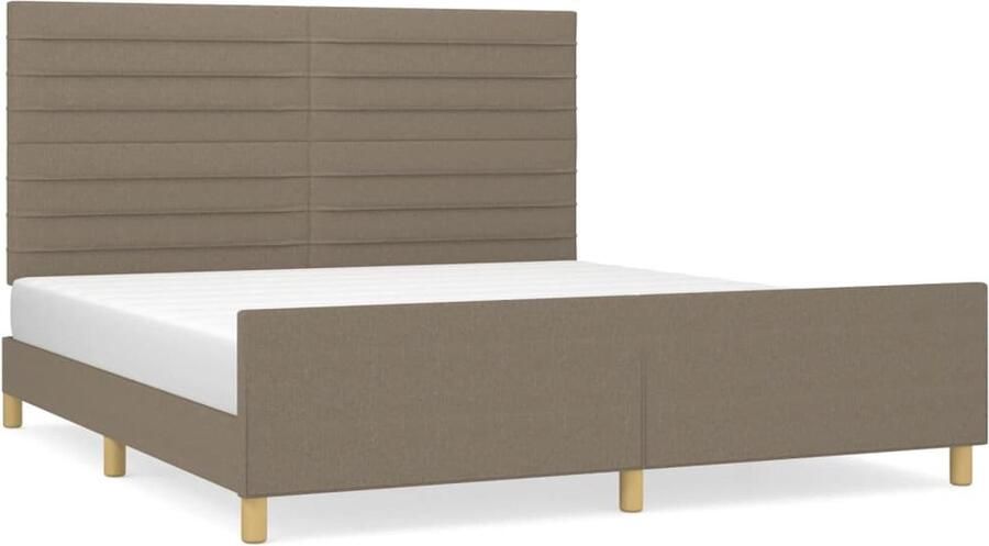 VidaXL Bedframe zonder matras stof taupe 160x200 cm - Foto 5