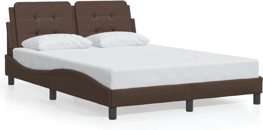 VidaXL Bedframe zonder matras Zadar kunstleer bruin 140x200 cm