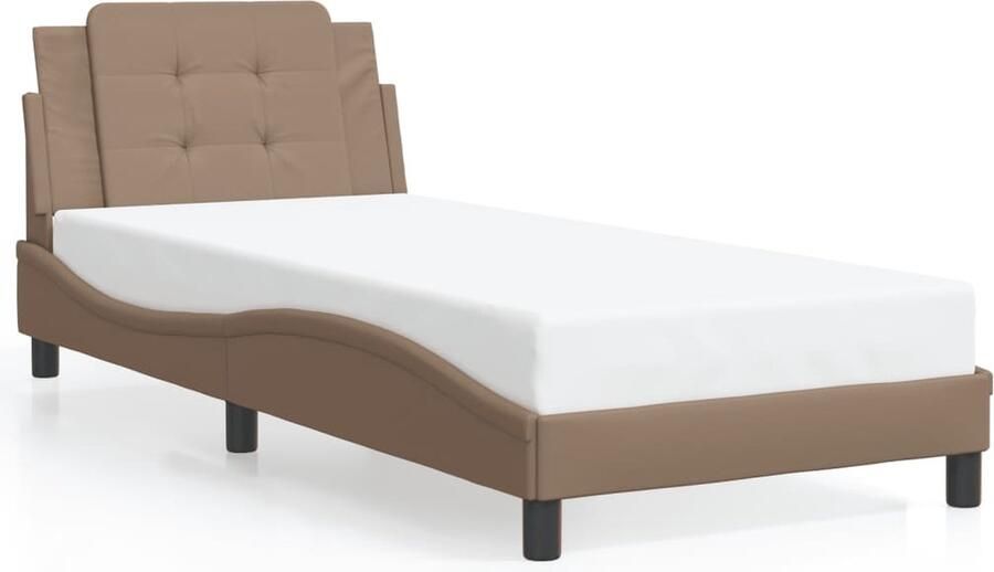 VidaXL Bedframe zonder matras Zadar kunstleer cappucinnokleurig 80x200 cm