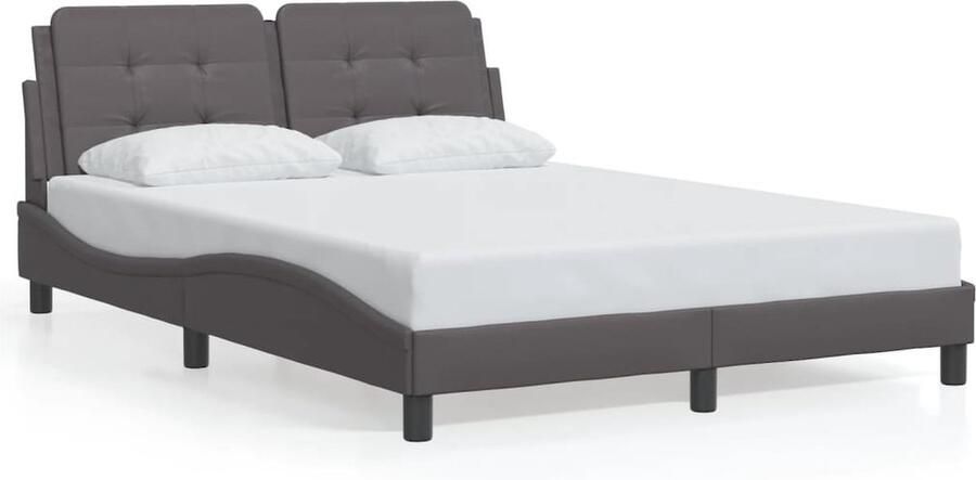 VidaXL Bedframe Viana zonder matras kunstleer grijs 140x190 cm - Foto 7