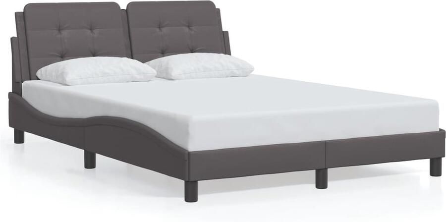 VidaXL Bedframe zonder matras Zadar kunstleer grijs 140x200 cm