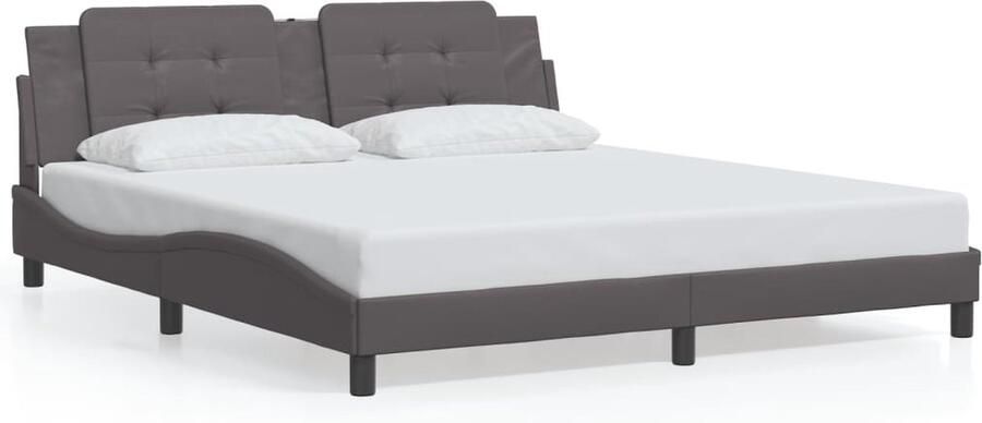 VidaXL Bedframe zonder matras Zadar kunstleer grijs 180x200 cm