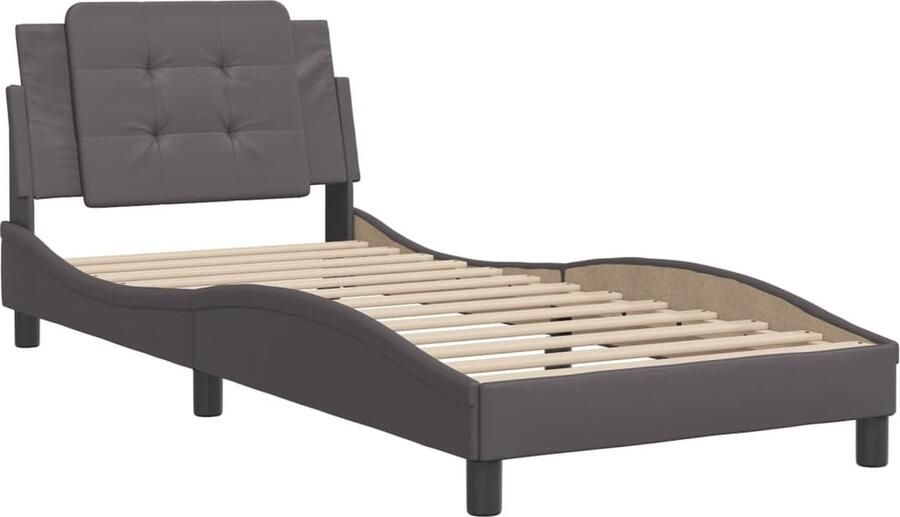 VidaXL Bedframe zonder matras Zadar kunstleer grijs 90x190 cm