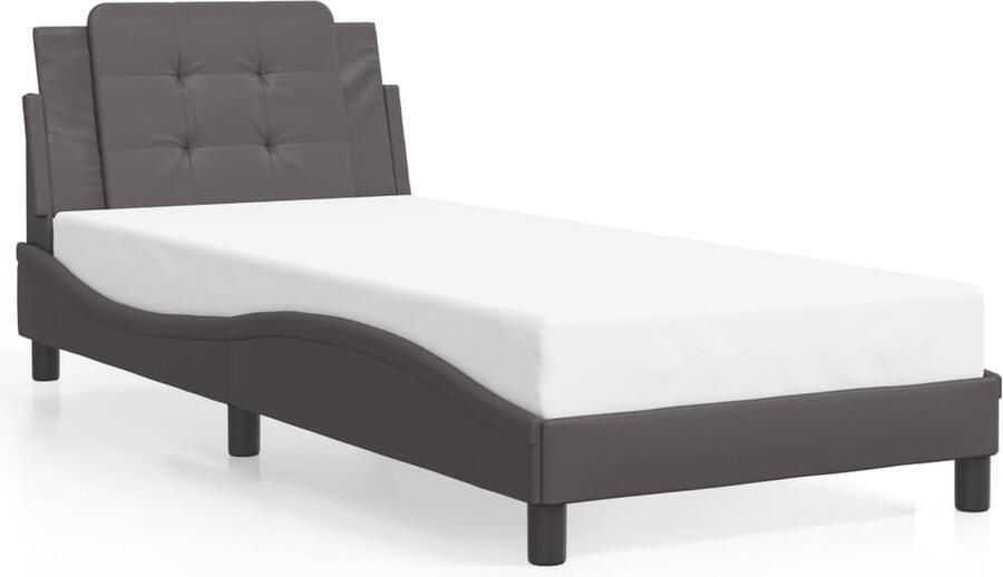 VidaXL Bedframe zonder matras Zadar kunstleer grijs 90x200 cm