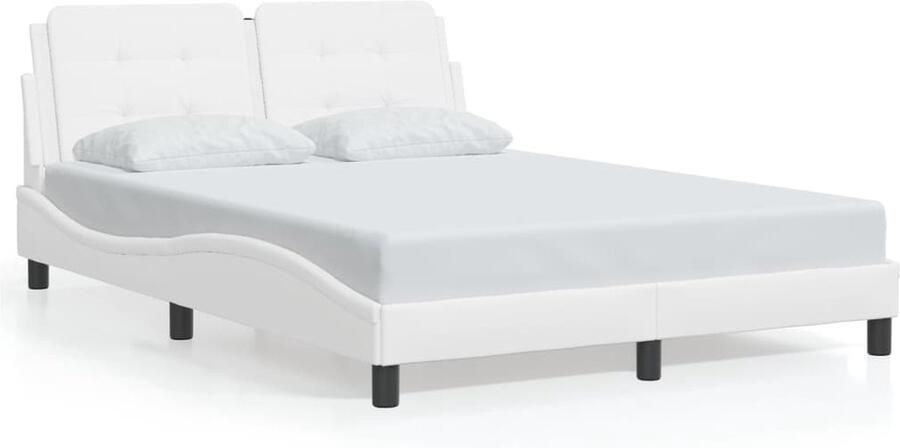 VidaXL Bedframe zonder matras Zadar kunstleer wit 140x190 cm