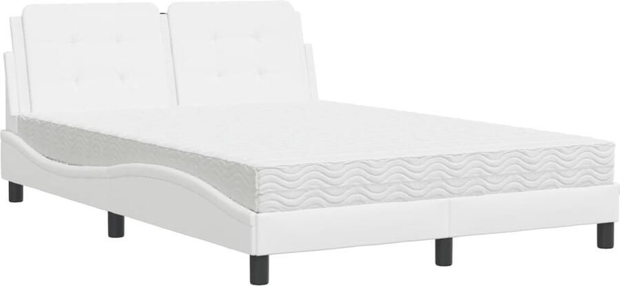 Vida XL Bed met matras kunstleer wit 140x200 cm SKU: V277571 - Foto 3