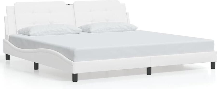 VidaXL Bedframe zonder matras Zadar kunstleer wit 200x200 cm