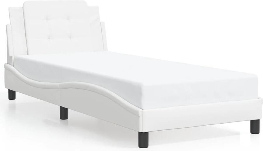 VidaXL Bedframe Viana zonder matras kunstleer wit 80x200 cm - Foto 7
