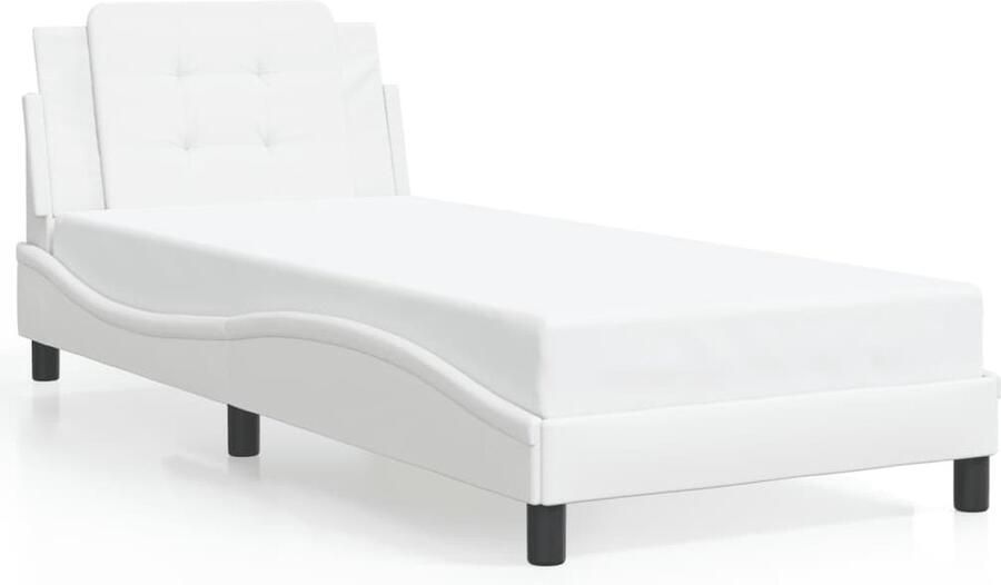 VidaXL Bedframe zonder matras Zadar kunstleer wit 90x190 cm