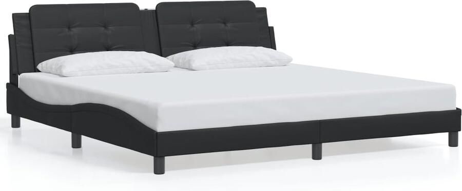 VidaXL Bedframe zonder matras Zadar kunstleer zwart 200x200 cm
