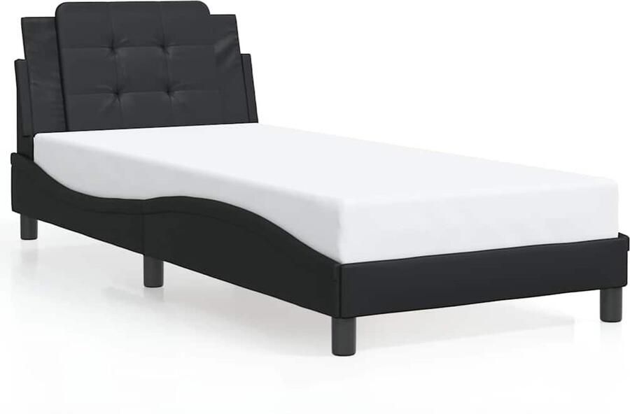 VidaXL Bedframe zonder matras Zadar kunstleer zwart 100x200 cm - Foto 2