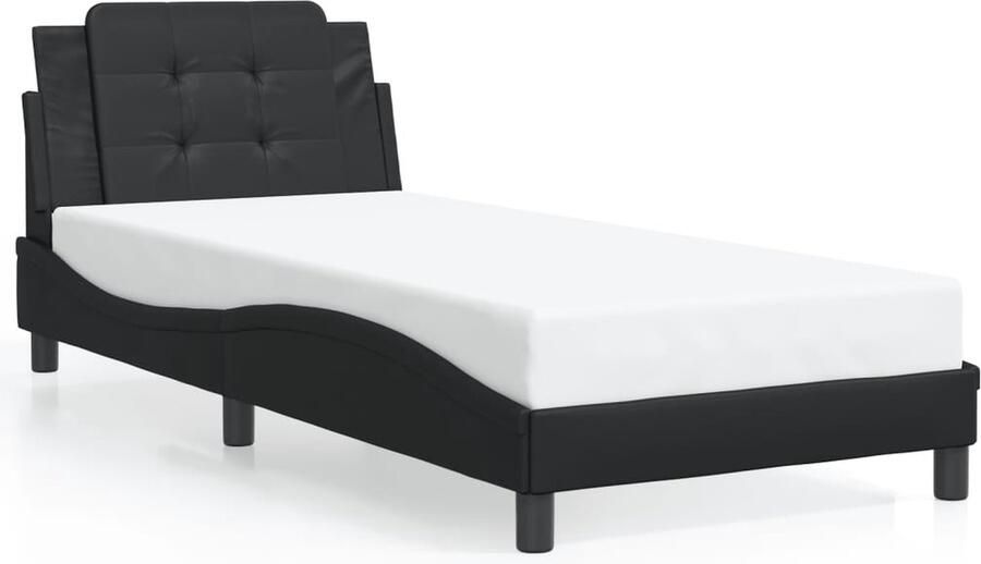 VidaXL Bedframe zonder matras Zadar kunstleer zwart 90x200 cm