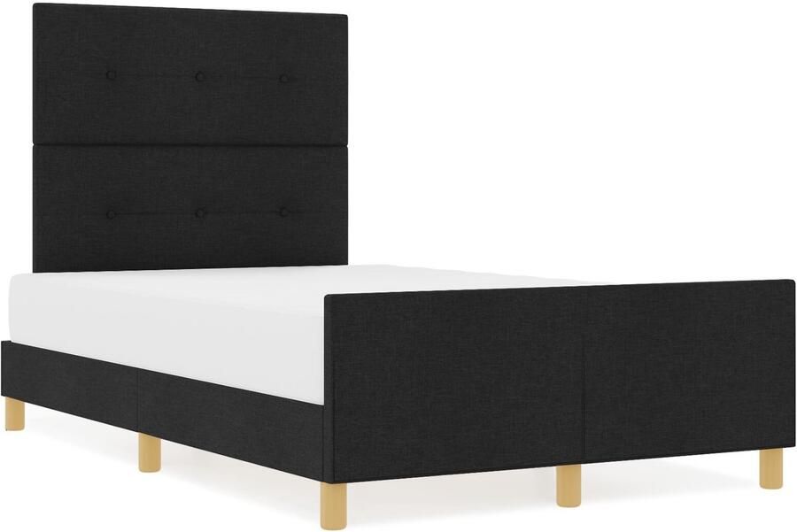 VidaXL Bedframe met hoofdeinde Zwart 120 x 200 cm Stof - Foto 2