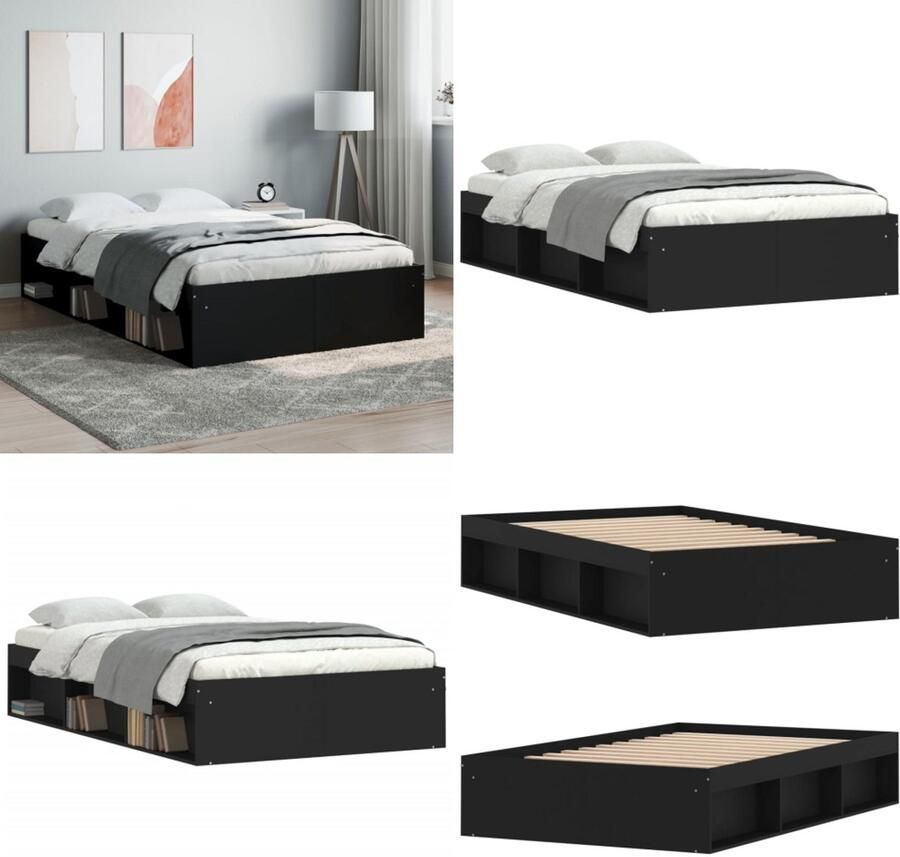 VidaXL Bedframe zwart 120x200 cm Bedframe Bed Bedbodem