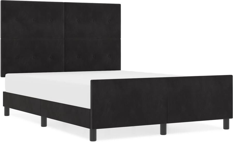 VidaXL Bed Frame Zwart Fluweel 160 x 200 cm Modern Fluwelen Bed Frame - Foto 2