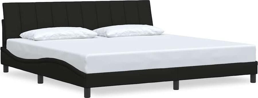 VidaXL Bedframe Zwart 200x200 cm Inclusief Hoofdbord