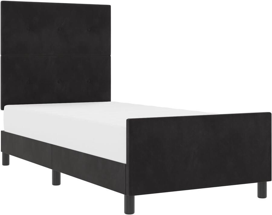 VidaXL Bedframe Zwart Velvet 80 x 200 cm Eenvoudig Bedframe Modern - Foto 2