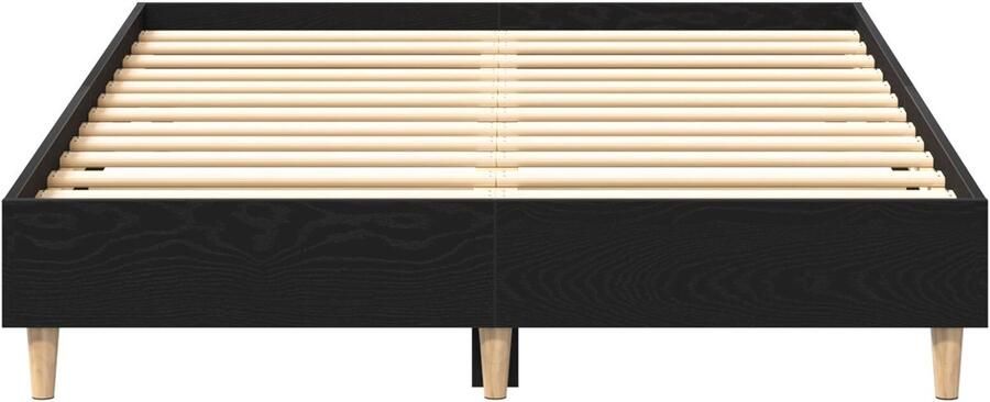 VidaXL Bedframe Zwart eiken 140 x 190 cm Bewerkt hout