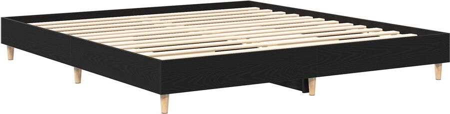 VidaXL Bed Frame Zwart Eiken 180x200 cm Geëngineerd Hout