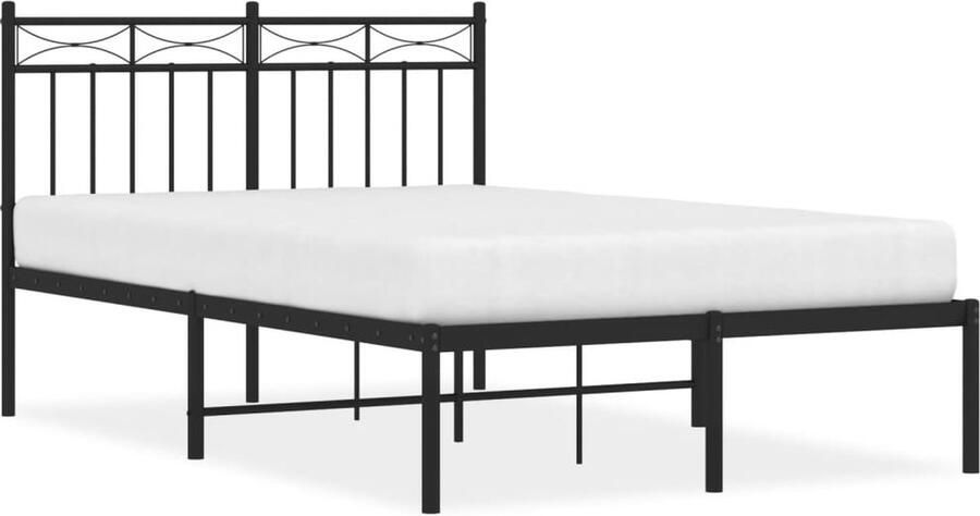 VidaXL Bedframe Zwart Metaal 120x190 cm Robuust Bedframe Klassiek Bed Metalen Bedframe Staal Bed Frame Zwart Bedframe Tweepersoons Bed Boxspring Bed - Foto 2