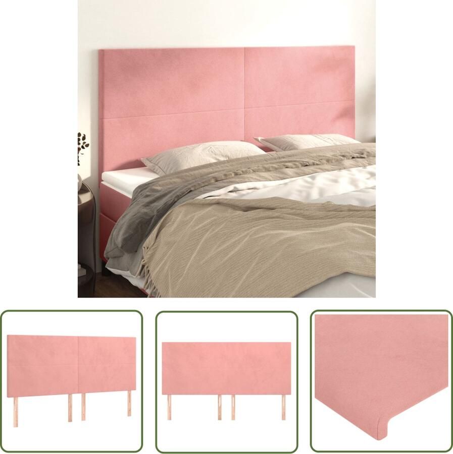 The Living Store Klassiek Hoofdbord 160 x 118 128 cm Roze Fluweel Klassieke Hoofdbord Bedhoofd Roze Hoofdbord Velvet Hoofdbord Luxe Hoofdbord
