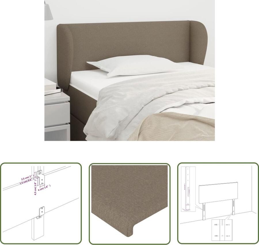 The Living Store Klassiek Hoofdbord Bedombouw Verstelbare Hoogte Comfortabele Ondersteuning Taupe 83x23x78 88cm Klassieke Hoofdbord Bedhoofd Hoofdbekleding Stoffen Hoofdbord Beige Hoofdbord