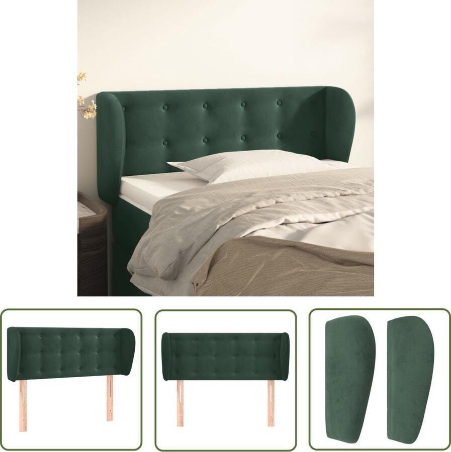 The Living Store Hoofdbord Classic Fluweel Verstelbaar Donkergroen 83 x 23 x 78 88 cm Hoofd Bord Bedhoofdbord Velvet Hoofdbord Donkere Groene Hoofdbord Adjustable Hoofdbord