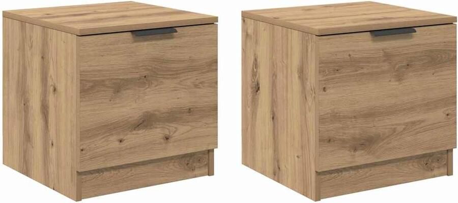 VidaXL Bedkast 2 pcs artisanaal eikenkleurig 40 x 39 x 40 cm