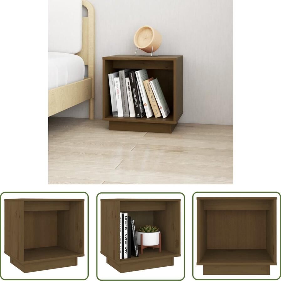 The Living Store Houten Bedkastjes Nachtkastjes 40 x 30 x 40 cm Massief Grenenhout Nachtkastjes Bedkastjes Meubilair Houtmeubel Grenenhouten Meubel - Foto 3