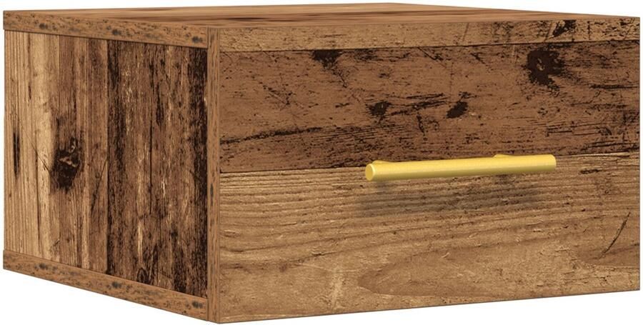 VidaXL Wandgemonteerde Bijzetkast Oud hout Massief gerecycled hout Klein