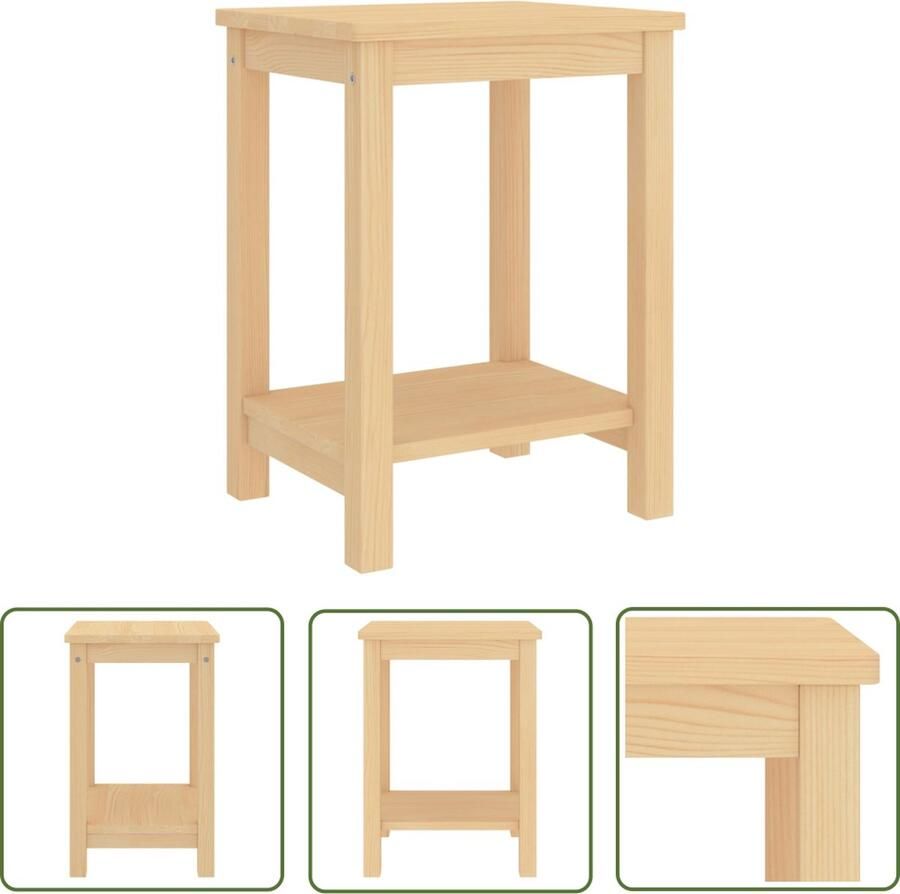 VidaXL Nachtkastje 35x30x47 cm massief grenenhout naturel Nachtkastje Bedkastje Houten Meubels Salontafel Bijzettafel - Foto 2