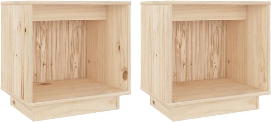 The Living Store Nachtkastje Grenenhout 40 x 30 x 40 cm Opbergkastje Nachtkastje Bijzettafel Grenenhout Meubilair Bruine Kamermeubel Opbergkastje - Foto 4