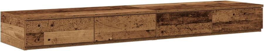VidaXL Bedlades met lade Oud hout 150 x 36.5 x 16.5 cm Bewerkt hout
