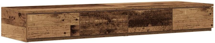 VidaXL Bedlades met lade Oud hout 120 x 36.5 x 16.5 cm Bewerkt hout
