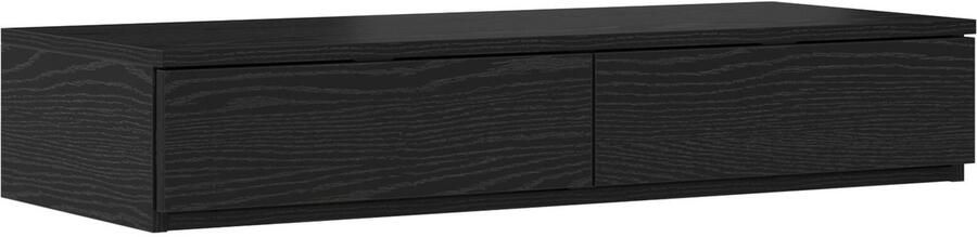 VidaXL Bedlades met lade Zwart eiken 100 x 36.5 x 16.5 cm Bewerkt hout - Foto 2