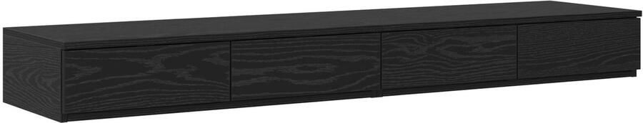 VidaXL Bedlades met lade Zwart eiken 135 x 36.5 x 16.5 cm Bewerkt hout - Foto 4